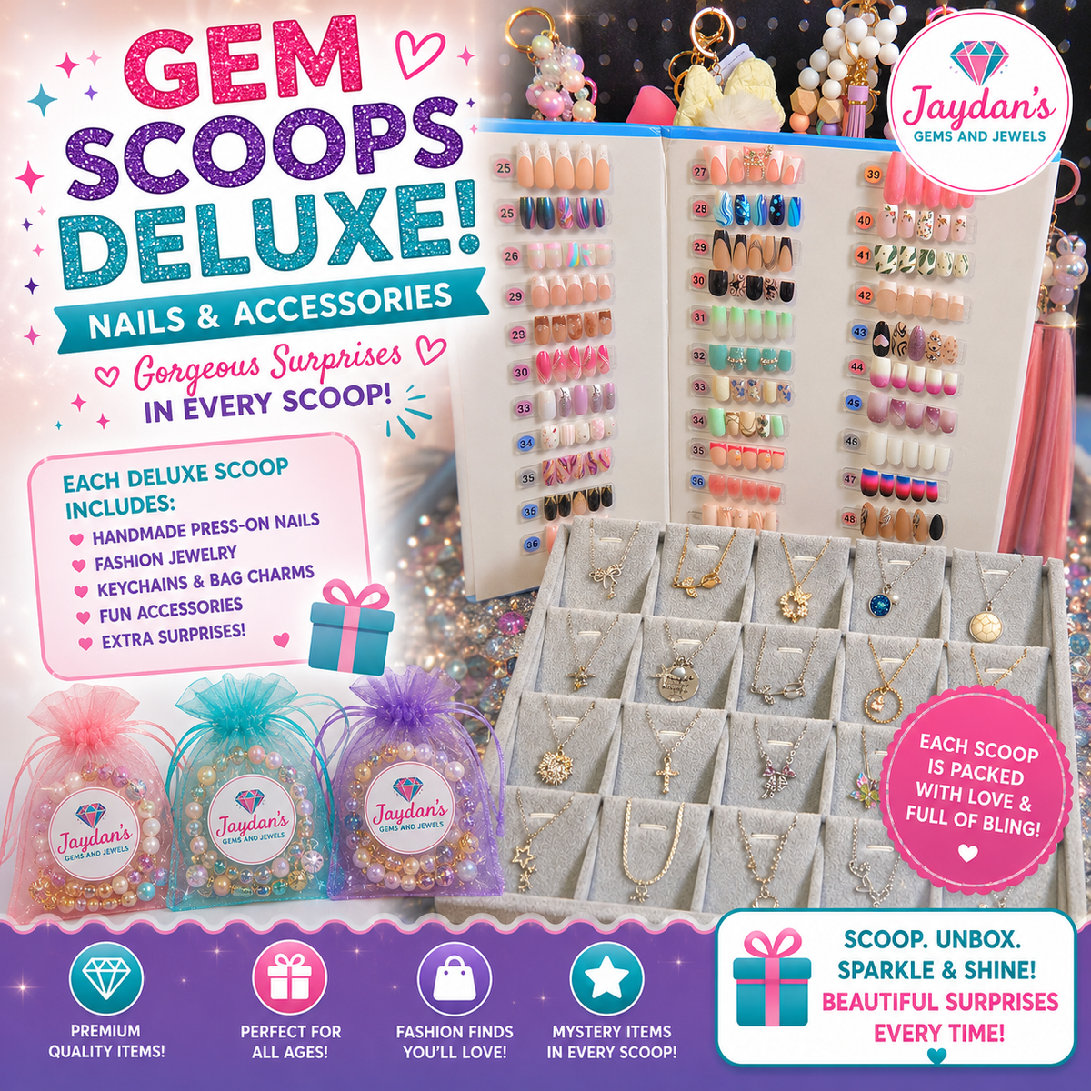 GEM SCOOPS DELUXE- NAILS+ACCESSORIES